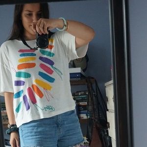 Vintage Hand Painted White T-shirt